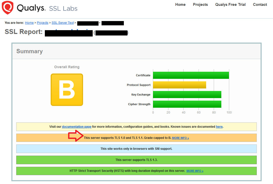 still allowing tls 1